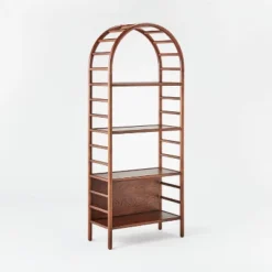 72" Holladay Curved Wooden Bookcase - Threshold™ Designed With Studio McGee -WorkHaven Sales Shop GUEST 245145c7 43e9 43cb 9096 d7c8d5f6dc83