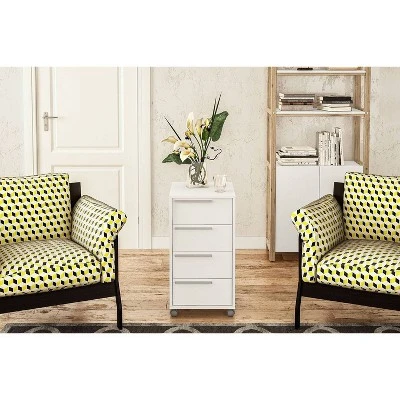 Maia 4 Drawer File Cabinet White - Polifurniture 2 Maia 4 Drawer File Cabinet White - Polifurniture - Image 2