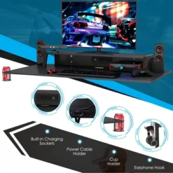 Costway Gaming Desk&Massage Gaming Chair Set W/ Footrest Monitor Shelf Power Strip White 17 Costway Gaming Desk&Massage Gaming Chair Set W/ Footrest Monitor Shelf Power Strip White -WorkHaven Sales Shop GUEST 263de190 91b9 4d50 999d 6569606a5bf4