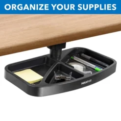 Mount-It! Under Desk Swivel Storage Tray | Ergonomic Undermount Shelf Organizer Holds Office Supplies | Mounts To Desktops Tables And Workbenches