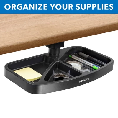 Mount-It! Under Desk Swivel Storage Tray | Ergonomic Undermount Shelf Organizer Holds Office Supplies | Mounts To Desktops Tables And Workbenches 1 Mount-It! Under Desk Swivel Storage Tray | Ergonomic Undermount Shelf Organizer Holds Office Supplies | Mounts To Desktops Tables And Workbenches