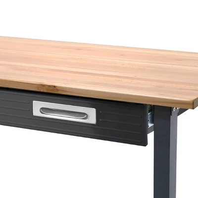 Ultragraphite Wood Top Table Workbench On Wheels Beech Wood/Graphite - Seville Classics 7 Ultragraphite Wood Top Table Workbench On Wheels Beech Wood/Graphite - Seville Classics - Image 7