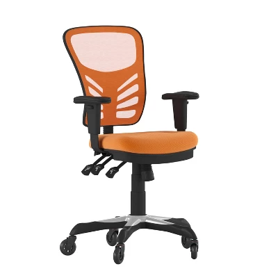 Flash Furniture Nicholas Mid-Back Multifunction Executive Swivel Ergonomic Office Chair With Adjustable Arms And Transparent Roller Wheels 14 Flash Furniture Nicholas Mid-Back Multifunction Executive Swivel Ergonomic Office Chair With Adjustable Arms And Transparent Roller Wheels - Image 14