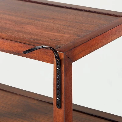 40" 4-Shelf Wood & Cane Transitional Ladder Bookshelf - Brown - Hearth & Hand™ With Magnolia 5 40" 4-Shelf Wood & Cane Transitional Ladder Bookshelf - Brown - Hearth & Hand™ With Magnolia - Image 5