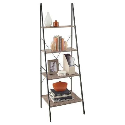 70" Ladder Bookshelf Mixed Material Gray - ClosetMaid 1 70" Ladder Bookshelf Mixed Material Gray - ClosetMaid