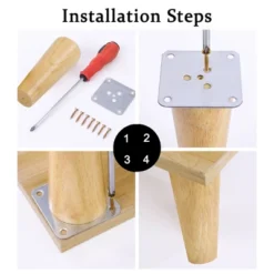 Unique Bargains Wood Furniture Legs Round Solid With Mounting Plate Replacement Feets Set Of 4 -WorkHaven Sales Shop GUEST 28035d28 b7be 4c75 9ec3 4a0ad0894788