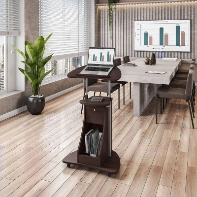 Rolling Adjustable Laptop Cart With Storage - Techni Mobili 8 Rolling Adjustable Laptop Cart With Storage - Techni Mobili - Image 8