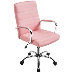 Yaheetech Mid-Back Office Chair With Arms 360° Swivel PU Leather Office Executive Chair -WorkHaven Sales Shop GUEST 298ae85f 894e 4c8f aa6b 47b3afe4a067