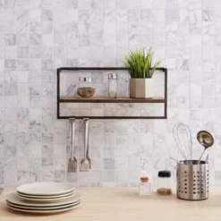 17" X 7.9" Floating Industrial Wood Wall Shelf With Metal Towel Bar Black - Danya B. 13 17" X 7.9" Floating Industrial Wood Wall Shelf With Metal Towel Bar Black - Danya B. -WorkHaven Sales Shop GUEST 29c8bf56 358c 475a b799 ab3f49201c14