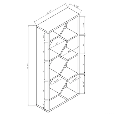 69" Achna 9 Shelf Bookshelf Black/Dark Walnut - MiBasics 4 69" Achna 9 Shelf Bookshelf Black/Dark Walnut - MiBasics - Image 4