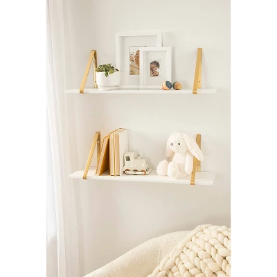 27.5" X 8.2" 2pk Soloman Wooden Shelf Set With Brackets - Kate & Laurel All Things Decor 7 27.5" X 8.2" 2pk Soloman Wooden Shelf Set With Brackets - Kate & Laurel All Things Decor - Image 7
