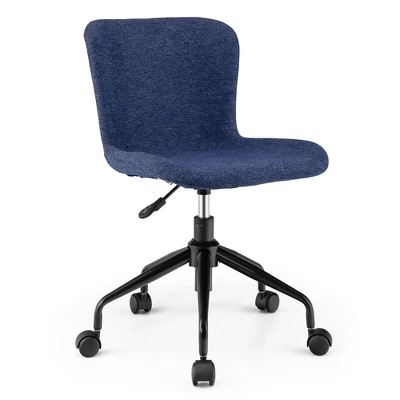 Costway Mid Back Armless Office Chair Adjustable Swivel Linen Task Chair 10 Costway Mid Back Armless Office Chair Adjustable Swivel Linen Task Chair - Image 10