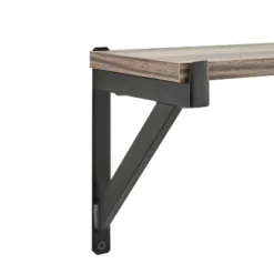 Genoa Wall Shelf On Triangular Metal Bracket Black/Rustic - Danya B. -WorkHaven Sales Shop GUEST 2b83df18 88c6 4554 9db1 9116ba00ad87