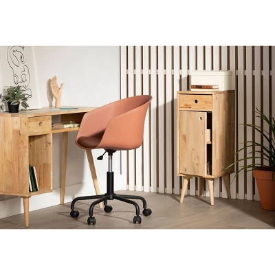 Flam Swivel Chair Burnt Orange/Black - South Shore 1 Flam Swivel Chair Burnt Orange/Black - South Shore