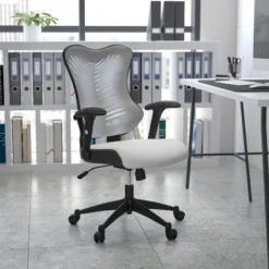 Emma And Oliver High Back Designer Mesh Executive Ergonomic Office Chair W/ Adjustable Arms