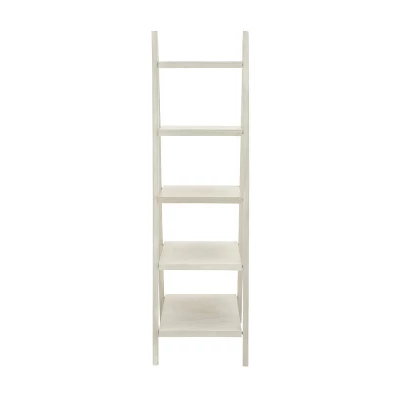 65" Wood Ladder Leaning Bookshelf White - Olivia & May 3 65" Wood Ladder Leaning Bookshelf White - Olivia & May - Image 3