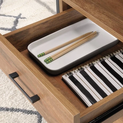 Tremont Row L-Shaped Desk With White Top Sindoori Mango - Sauder 3 Tremont Row L-Shaped Desk With White Top Sindoori Mango - Sauder - Image 3