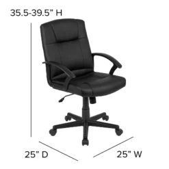 Emma And Oliver Mid-Back Black LeatherSoft-Padded Task Office Chair With Arms -WorkHaven Sales Shop GUEST 2d3dafe0 cf70 42df 9c0e fdd9410fa81f