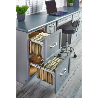 Rev-A-Shelf 15" Base Cabinet File Drawer Organizer System For Letter & Legal Sized Files For Home Office Or Home Storage, Chrome, RAS-FDSM-DM15-1 1 Rev-A-Shelf 15" Base Cabinet File Drawer Organizer System For Letter & Legal Sized Files For Home Office Or Home Storage, Chrome, RAS-FDSM-DM15-1