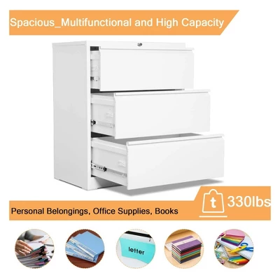 AOBABO Locking 2 Drawer Metal Office Storage Organization Filing Cabinet With Adjustable File Hanging Bar And 2 Keys 4 AOBABO Locking 2 Drawer Metal Office Storage Organization Filing Cabinet With Adjustable File Hanging Bar And 2 Keys - Image 4