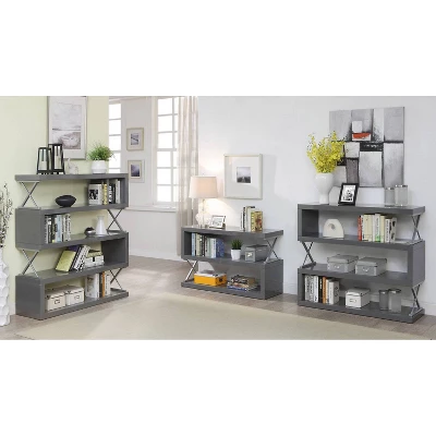 41.38" Duvall 4-Tier Open Bookcase Gray - MiBasics 3 41.38" Duvall 4-Tier Open Bookcase Gray - MiBasics - Image 3
