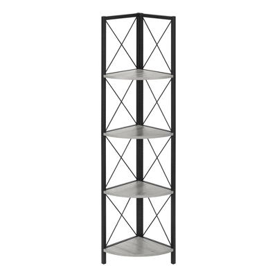 59.25" 4 Tier Mix Material X Design Etagere Bookcase - EveryRoom 14 59.25" 4 Tier Mix Material X Design Etagere Bookcase - EveryRoom - Image 14