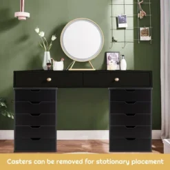 Costway 5 Drawer Chest Storage Dresser Floor Cabinet Organizer With Wheels Black -WorkHaven Sales Shop GUEST 2f680fc8 9d7e 4e58 bf57 61124ac92404
