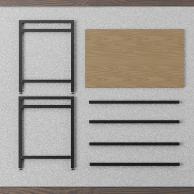 Delia Industrial Metal Desk Oak - Brookside Home 6 Delia Industrial Metal Desk Oak - Brookside Home - Image 6