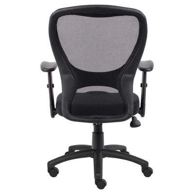 Mesh Task Chair With Adjustable Arms Black - Boss Office Products 3 Mesh Task Chair With Adjustable Arms Black - Boss Office Products - Image 3
