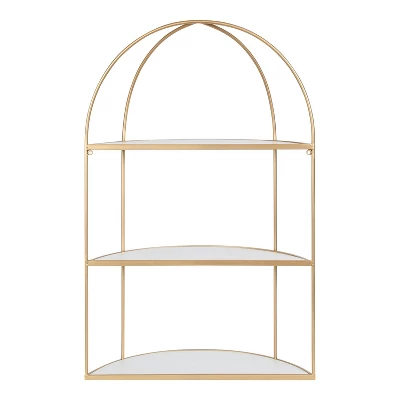 21" X 32" Freade Tiered Decorative Wall Shelf White/Gold - Kate & Laurel All Things Decor 2 21" X 32" Freade Tiered Decorative Wall Shelf White/Gold - Kate & Laurel All Things Decor - Image 2