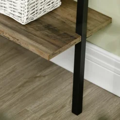 HOMCOM Industrial 5 Tier Ladder Shelf, Wall Mount Storage Shelves Bookcase With Metal Frame, Corner Unit, Plant Flower Rack For Living Room, Balcony, Brown -WorkHaven Sales Shop GUEST 31df6cb8 6588 464b 8708 10d67dcf6440