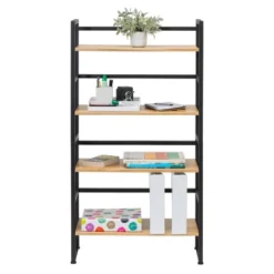 47.5" 4 Shelf Or 2 Shelf Stackable Bookshelf Graphite Black/Ashwood - Calico Designs -WorkHaven Sales Shop GUEST 31ea4f2b 2fa4 45aa bbac dac6ed089dd8