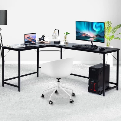 Costway L-Shaped Computer Desk Corner Workstation Study Gaming Table Home Office 1 Costway L-Shaped Computer Desk Corner Workstation Study Gaming Table Home Office