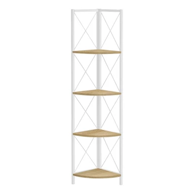 59.25" 4 Tier Mix Material X Design Etagere Bookcase - EveryRoom 15 59.25" 4 Tier Mix Material X Design Etagere Bookcase - EveryRoom - Image 15