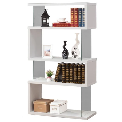 Coaster Home Furniture Asymmetrical Snaking Home Living Room Bookshelf, White 4 Coaster Home Furniture Asymmetrical Snaking Home Living Room Bookshelf, White - Image 4