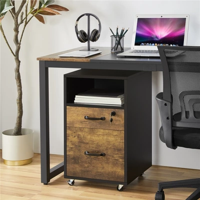 Yaheetech 2-Drawer And 1-Open Shelf Mobile Letter Size Rolling File Cabinet For Home And Office 3 Yaheetech 2-Drawer And 1-Open Shelf Mobile Letter Size Rolling File Cabinet For Home And Office - Image 3