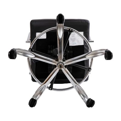 Emma And Oliver Mid-Back LeatherSoft Drafting Chair With Adjustable Foot Ring And Chrome Base 9 Emma And Oliver Mid-Back LeatherSoft Drafting Chair With Adjustable Foot Ring And Chrome Base - Image 9