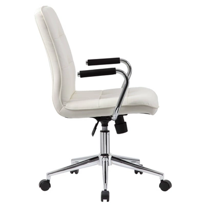Modern Office Chair With Chrome Arms White - Boss Office Products 3 Modern Office Chair With Chrome Arms White - Boss Office Products - Image 3