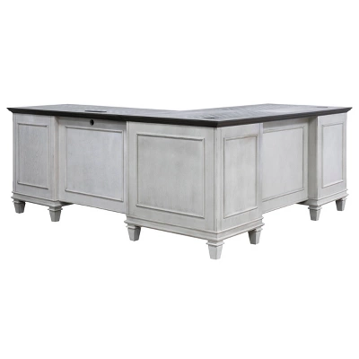 Hartford L Shaped Pedestal Desk White - Martin Furniture 2 Hartford L Shaped Pedestal Desk White - Martin Furniture - Image 2