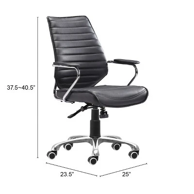 Modern Low Back Adjustable Office Chair Black - ZM Home 7 Modern Low Back Adjustable Office Chair Black - ZM Home - Image 7