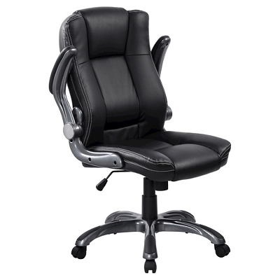 Medium Back Manager Chair With Flip-up Black - Techni Mobili 4 Medium Back Manager Chair With Flip-up Black - Techni Mobili - Image 4