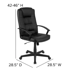 Flash Furniture Biscayne Flash Fundamentals High Back Black LeatherSoft-Padded Task Office Chair With Arms 16 Flash Furniture Biscayne Flash Fundamentals High Back Black LeatherSoft-Padded Task Office Chair With Arms -WorkHaven Sales Shop GUEST 379bbda7 1e9a 4ef1 8560 ea56cdfef3e9