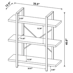 40" Cole 3 Shelf Bookcase With Frame - Coaster -WorkHaven Sales Shop GUEST 37d30b44 9dca 4399 9898 c4f53c90afc1