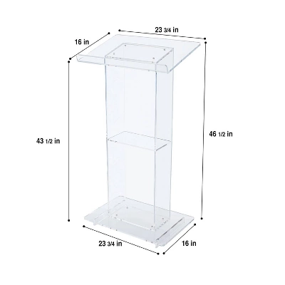 Lectern With Shelf Clear Acrylic - Hampden Furnishings 9 Lectern With Shelf Clear Acrylic - Hampden Furnishings - Image 9