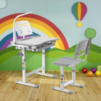 Mount-It! Kid's Desk And Chair Set With Lamp And Book Holder - Blue 2 Mount-It! Kid's Desk And Chair Set With Lamp And Book Holder - Blue - Image 2