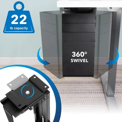 Mount-It! CPU Under Desk Mount Bracket | Computer Tower Wall And Under Counter Holder | 360 Degree Swivel Adjustable Height And Width Wall-Mountable 3 Mount-It! CPU Under Desk Mount Bracket | Computer Tower Wall And Under Counter Holder | 360 Degree Swivel Adjustable Height And Width Wall-Mountable - Image 3