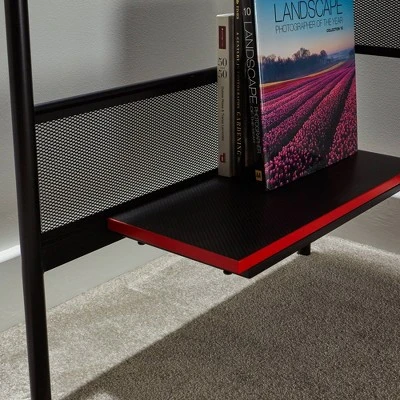 ICarus Mesh Gaming Desk With Wood Desktop - X Rocker 6 ICarus Mesh Gaming Desk With Wood Desktop - X Rocker - Image 6