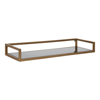 24" X 8" X 3" Blex Metal And Glass Wall Shelf - Kate & Laurel All Things Decor 7 24" X 8" X 3" Blex Metal And Glass Wall Shelf - Kate & Laurel All Things Decor - Image 7