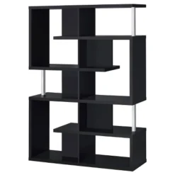 Hoover 5 Shelf Zig Zag Bookcase With Chrome Details - Coaster -WorkHaven Sales Shop GUEST 3a74e517 a878 47ee b0d3 b4d6d889d20f