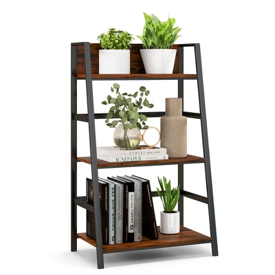 Costway 3-Tier Ladder Bookshelf Industrial Storage Rack Bookcase Plant Display Shelf 9 Costway 3-Tier Ladder Bookshelf Industrial Storage Rack Bookcase Plant Display Shelf - Image 9
